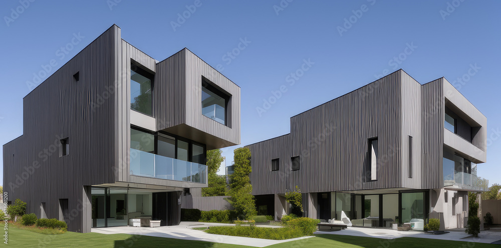 3D Render Modern Architecture with Cool Windows 3D Render Modern Architecture with Cool Windows