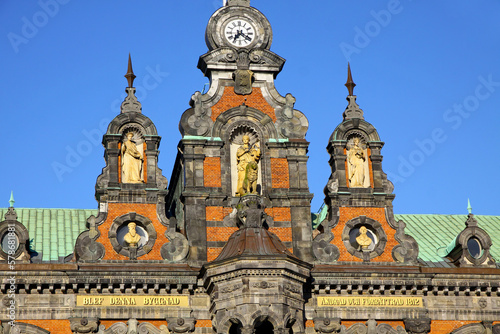 Obraz na płótnie Fragment of building of Malmo City Town Hall, Sweden w salonie