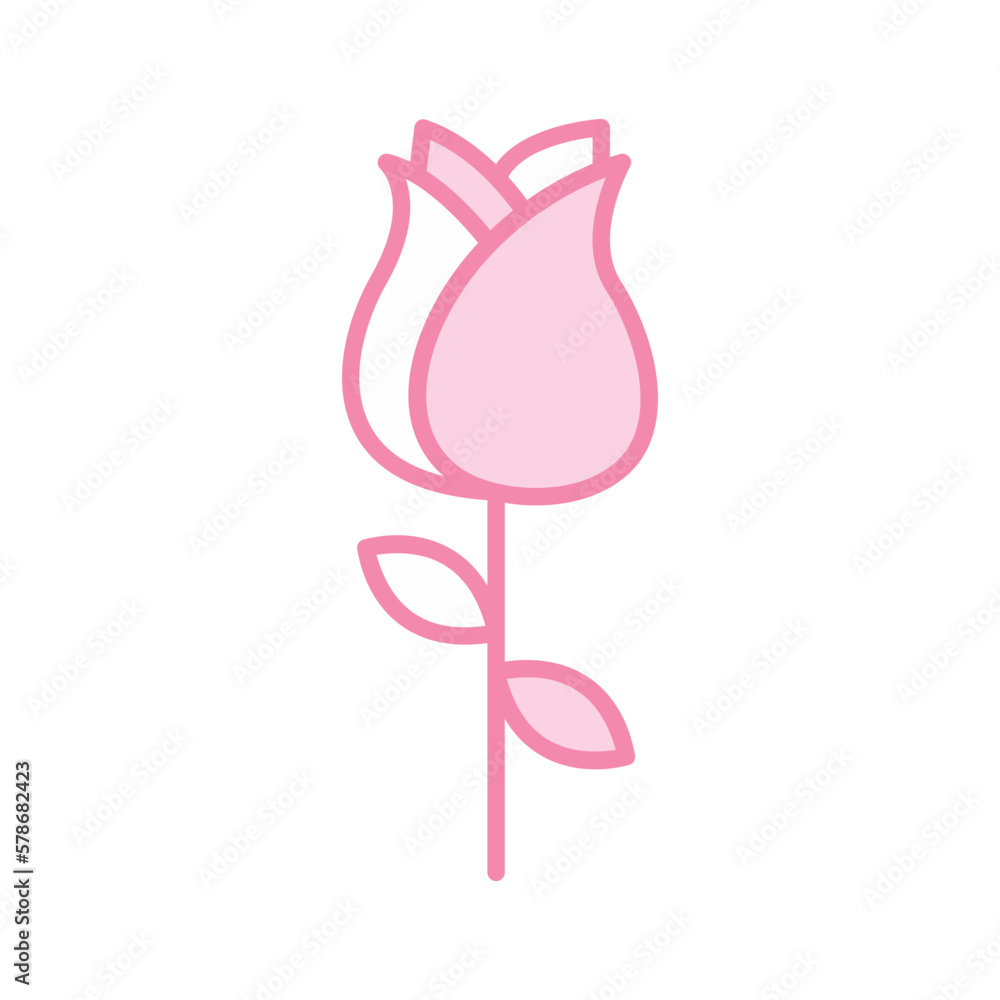 rose icon vector stock