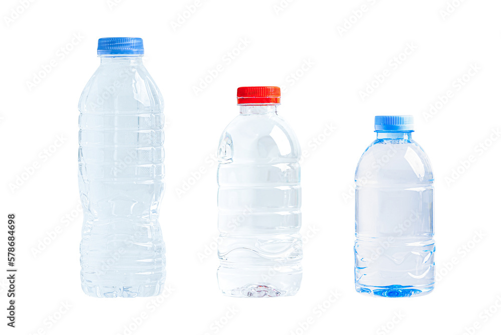 Plastic water bottle with empty crumpled used isolated on white background, reuse, recycle, pollution, environment, ecology, waste concept. Plastic water bottle with empty crumpled used isolated on white background, reuse, recycle, pollution, environment, ecology, waste concept.