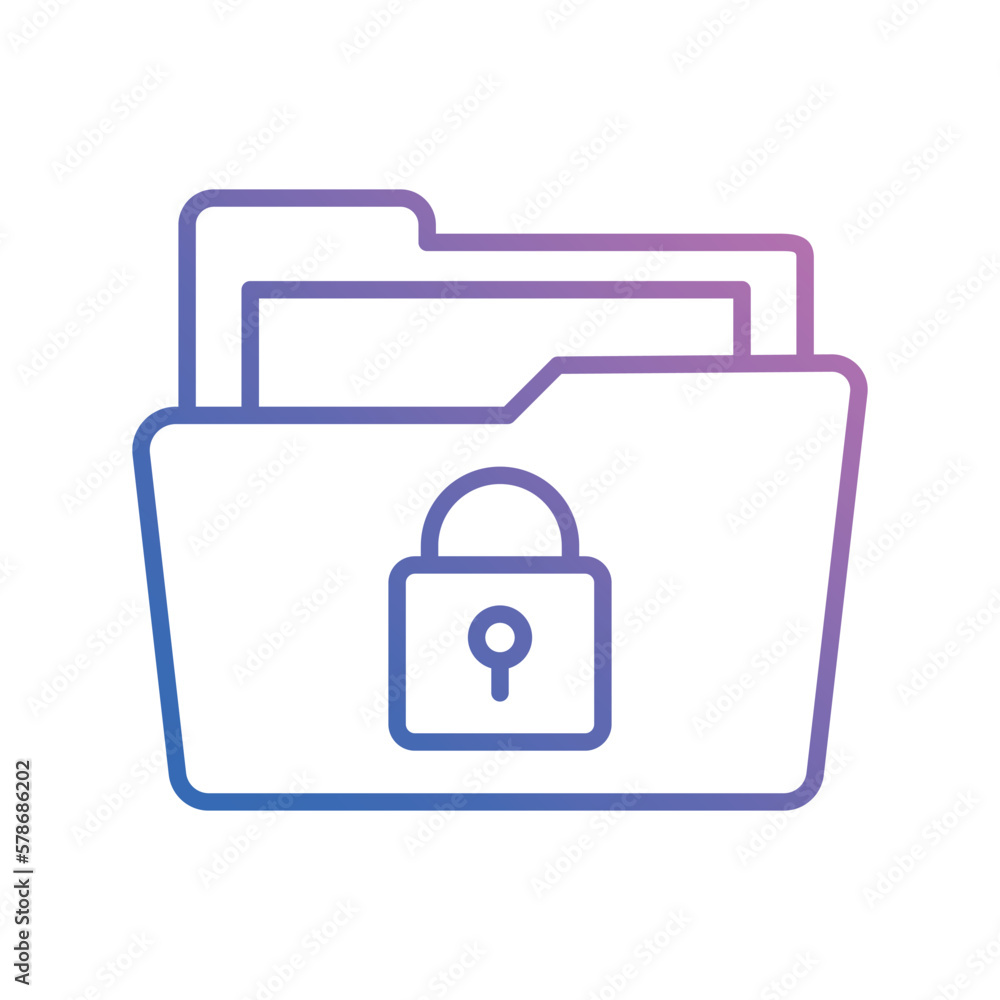 data protected folder icon vector stock data protected folder icon vector stock