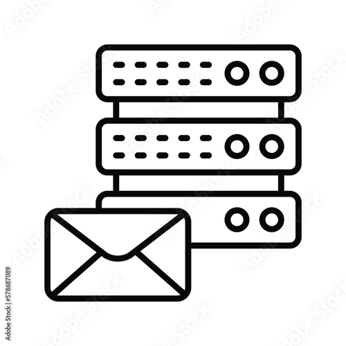 mail server support icon vector stock