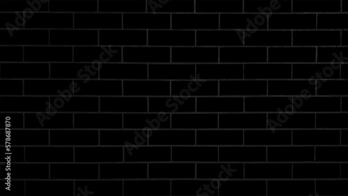 Empty black brick wall textured background. Vintage black brick wall for minimalism and hipster style background and design purpose