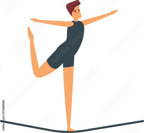 Acrobat on rope icon cartoon vector. Dancer gymnast. Carnival circus