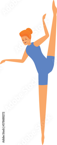 Acrobat training icon cartoon vector. Circus dancer. Sport art