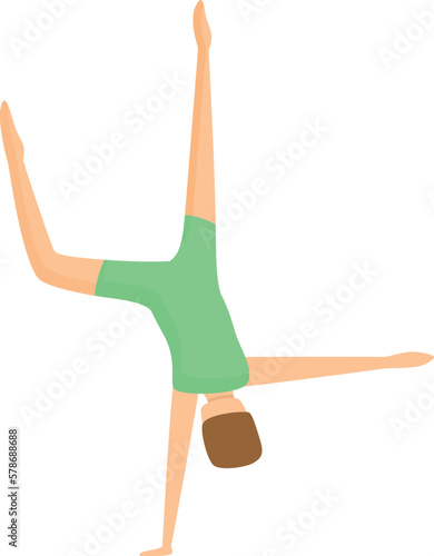 Sport girl icon cartoon vector. Aerial dancer. Team art