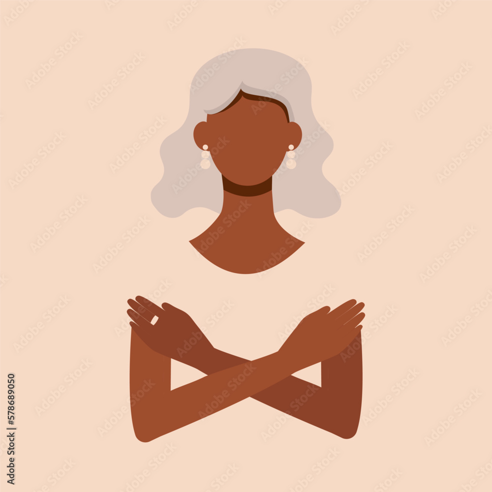 #EmbraceEquity. Poster International Women's Day. Faceless black woman vector illustration. EPS 10 #EmbraceEquity. Poster International Women's Day. Faceless black woman vector illustration. EPS 10
