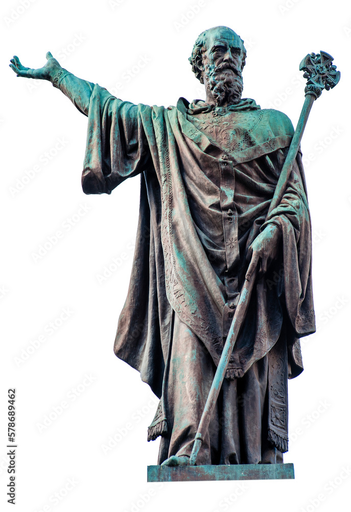 Fototapeta premium statue du Pape Urbain ll sur fond transparent