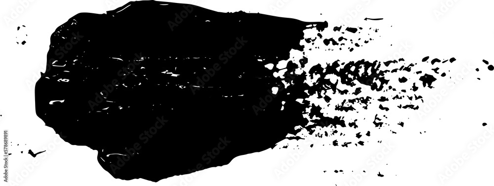 Fototapeta premium Black strokes of paint isolated on a white background