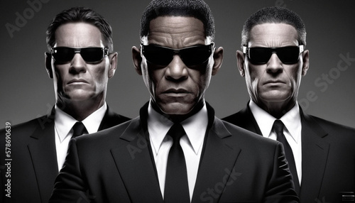 Generative Ai Men In Black. Government overwatch concept v2