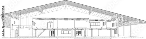 3D illustration of building project
