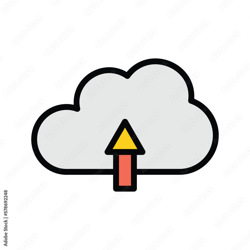 cloud upload icon vector stock.