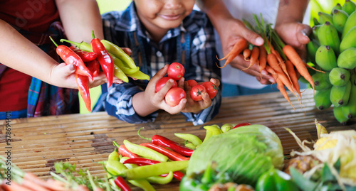 Photography African amercan family have father mother and son