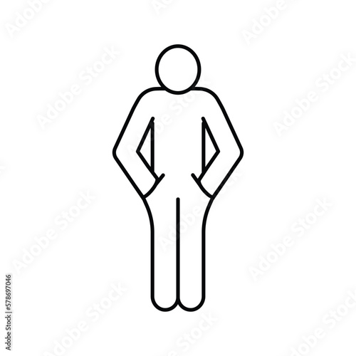 pocket people silhouette line icon vector illustration