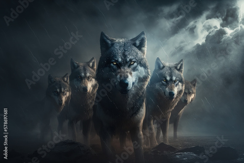 pack of wolves. generative ai