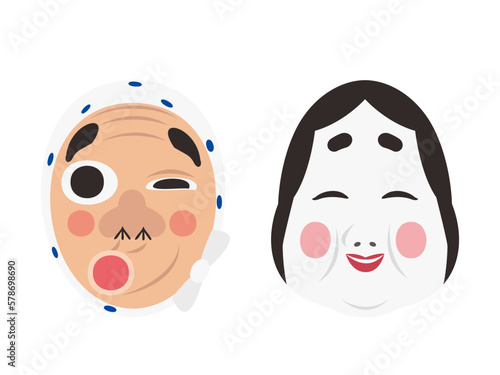 おかめとひょっとのお面