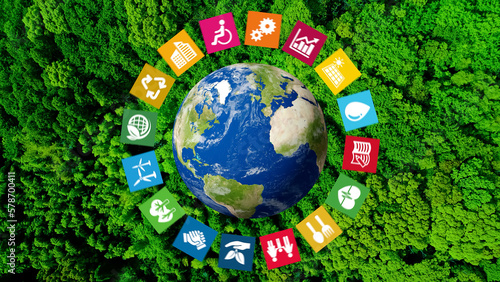 Sustainable society concept. Environmental technology. Sustainable development goals. SDGs.