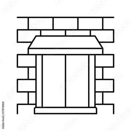 parapet wall building house line icon vector illustration
