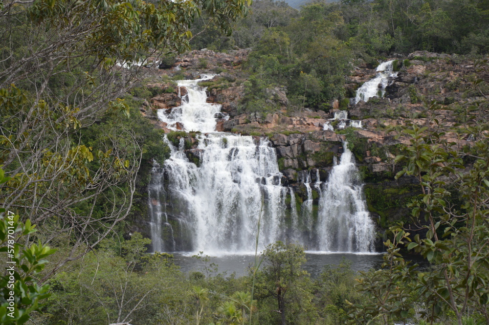 waterfall in the mountains waterfall in the mountains