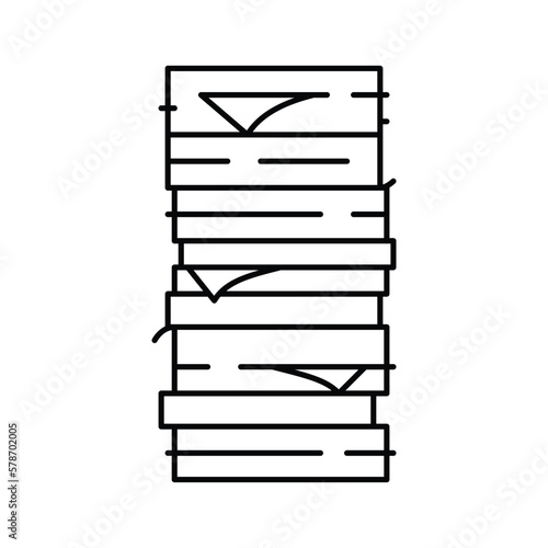 stack paper document line icon vector illustration