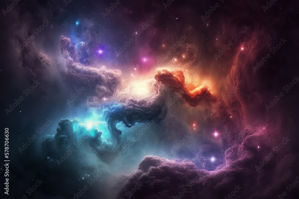 Exploring the Mystical Depths of the Endless Nebula Galaxy in Outer Space, Generative AI. Exploring the Mystical Depths of the Endless Nebula Galaxy in Outer Space, Generative AI.