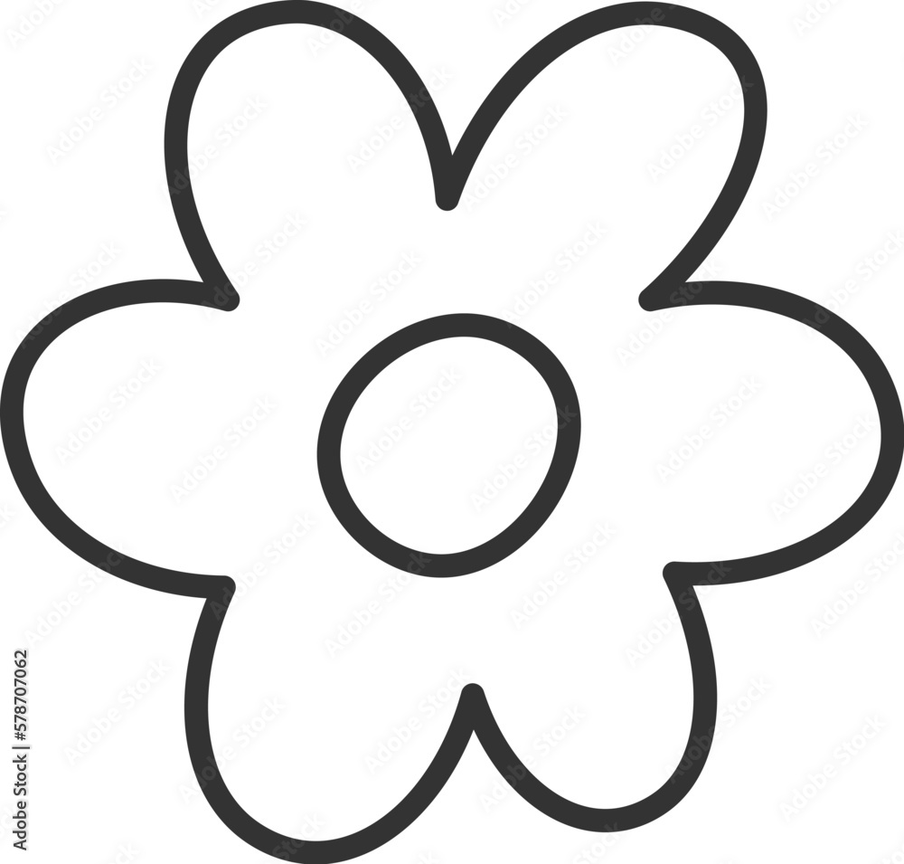Decorative small flower in line art Holiday decor design element Decorative small flower in line art Holiday decor design element