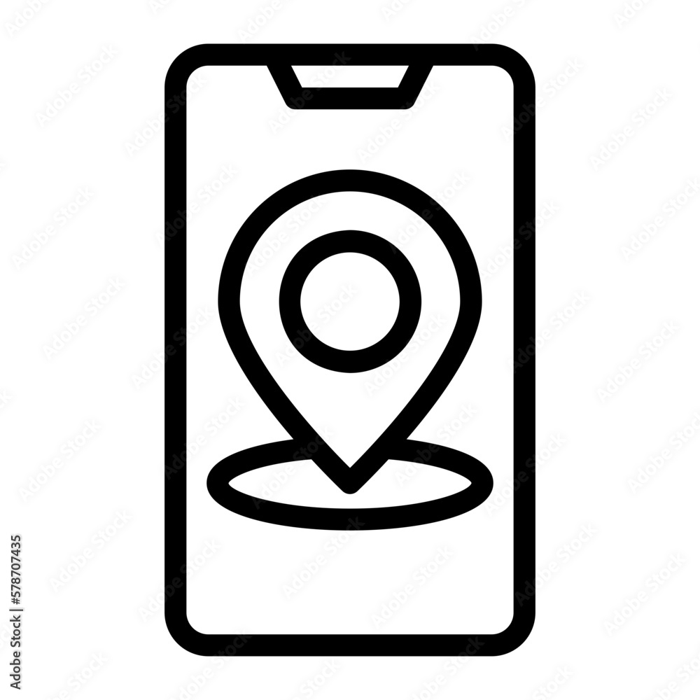 gps navigation line icon
