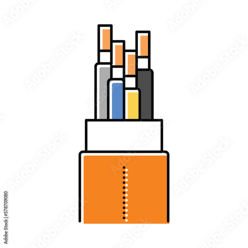 halogen free flame retardant cable color icon vector illustration