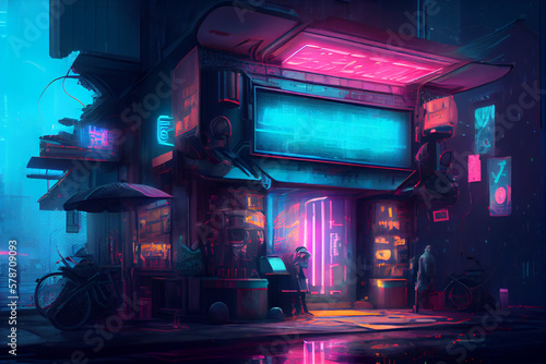 Cyberpunk Metacosmos City in Future hyper real. © AlexaSokol83