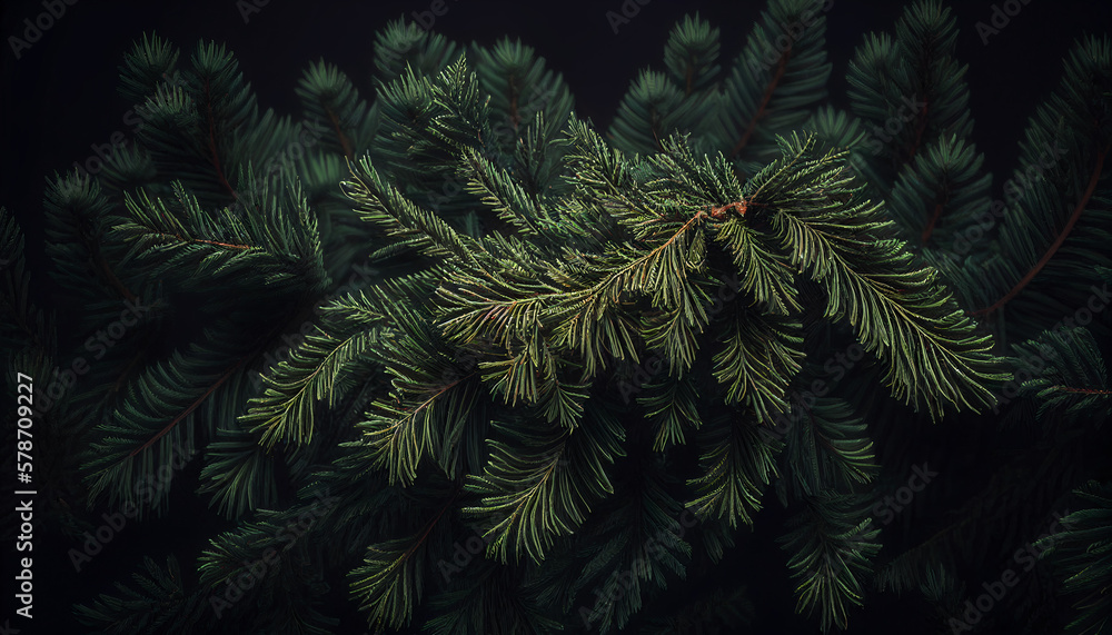 fir branches as a background for a Christmas card