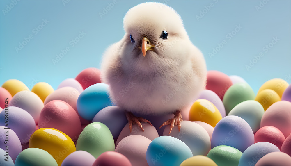 colorful easter eggs with chicks colorful easter eggs with chicks