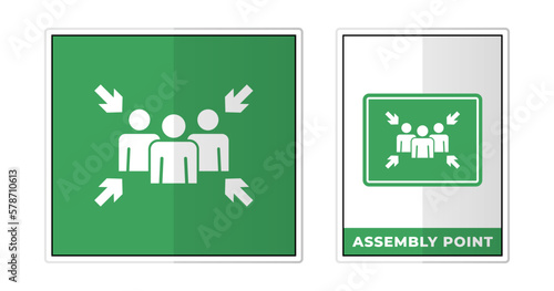 Assembly Point Sign Label Symbol Icon Vector Illustration