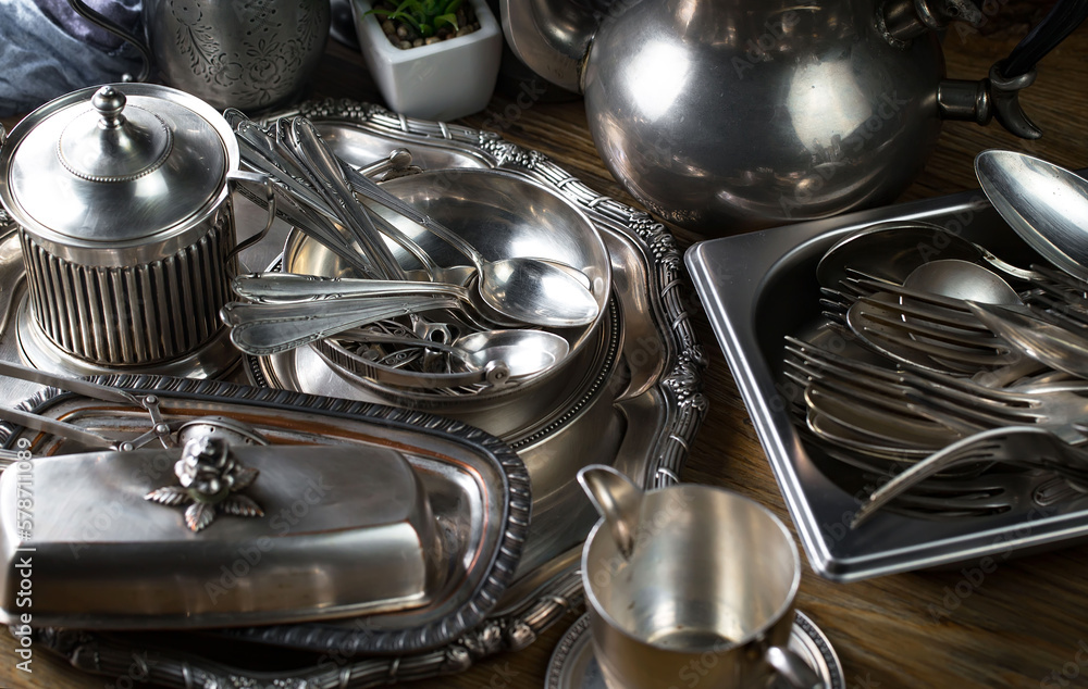 Silverware on an old background. Silverware on an old background.