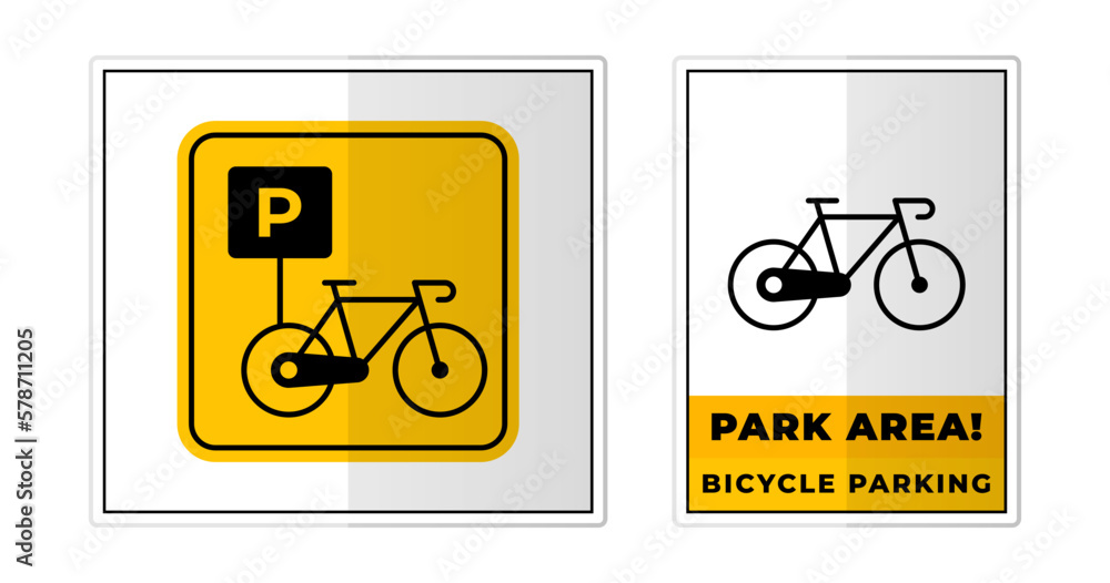 Bicycle Parking Sign Label Symbol Icon Vector Illustration Bicycle Parking Sign Label Symbol Icon Vector Illustration