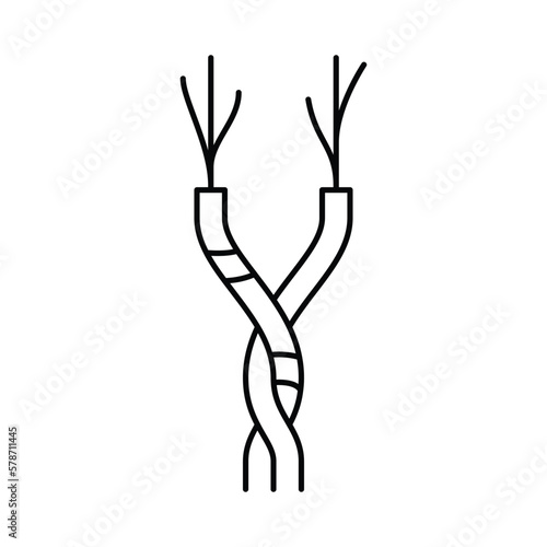 twisted pair cable line icon vector illustration