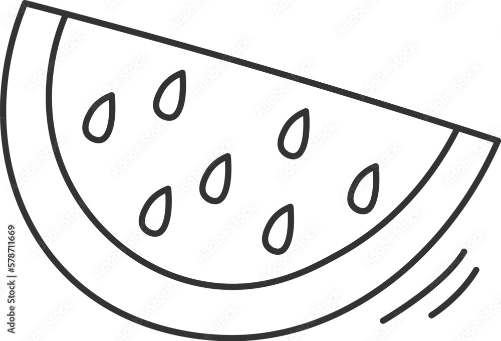 Continuous watermelon slice fruit line art Holiday food design element Continuous watermelon slice fruit line art Holiday food design element