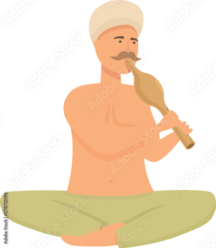 Reptile charmer icon cartoon vector. India snake. Asian care
