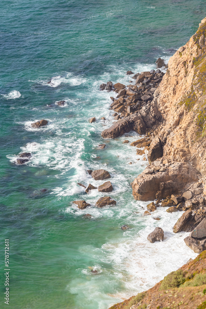 Rocks and waves of Ursa beach, Portugal