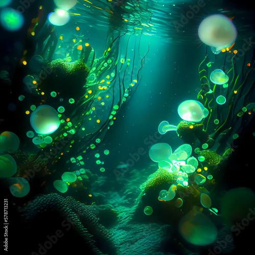 Skyblue fresh water splash ocean backdrop illustration © Budairomi
