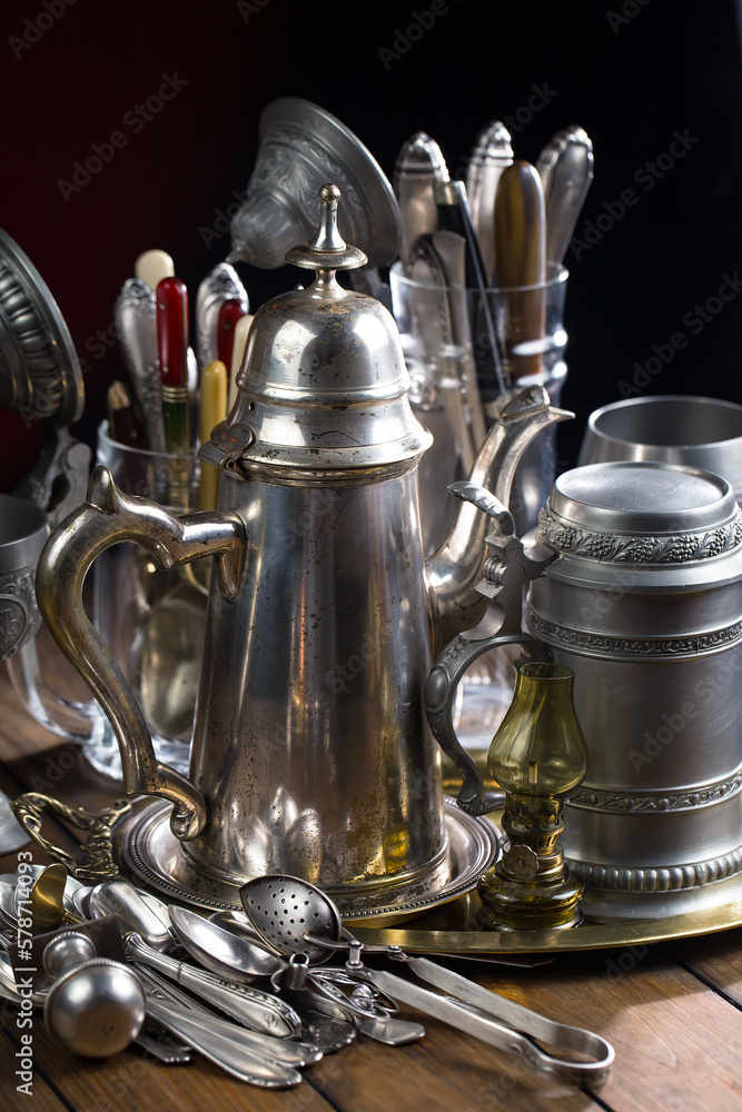 Silverware on an old background. Silverware on an old background.