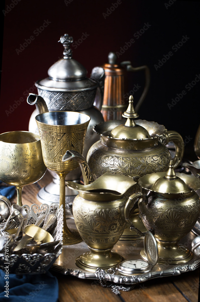 Silverware on an old background.