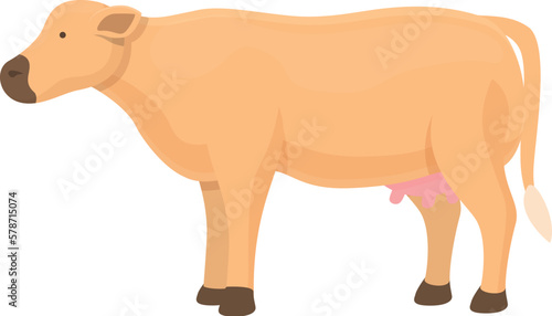 Netherlands cow icon cartoon vector. Cattle farm. Eat grass