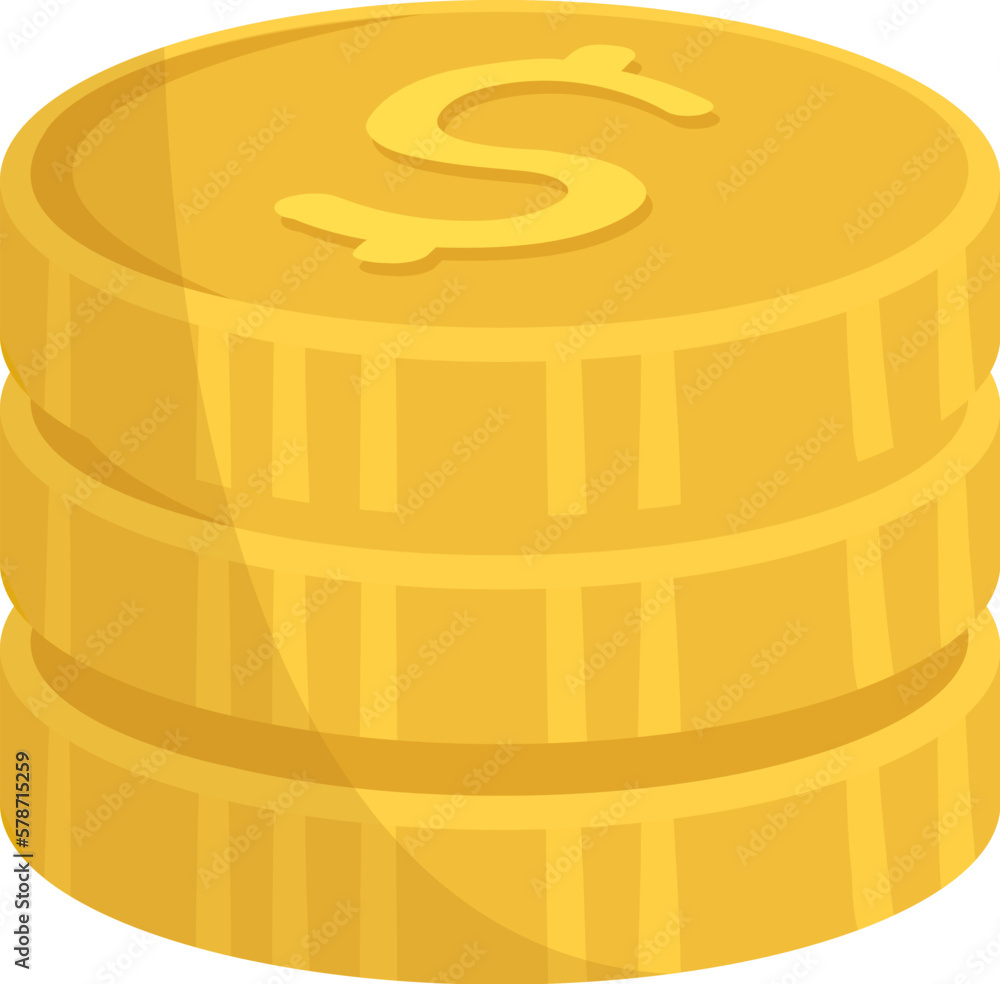 Golden coins flat illustration Finance and banking system Golden coins flat illustration Finance and banking system