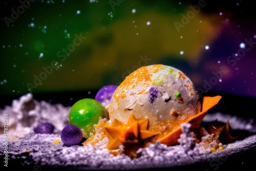 earth in space concept design desserts, generative ai