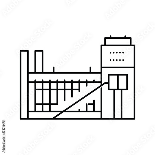 coking plant steel production line icon vector illustration