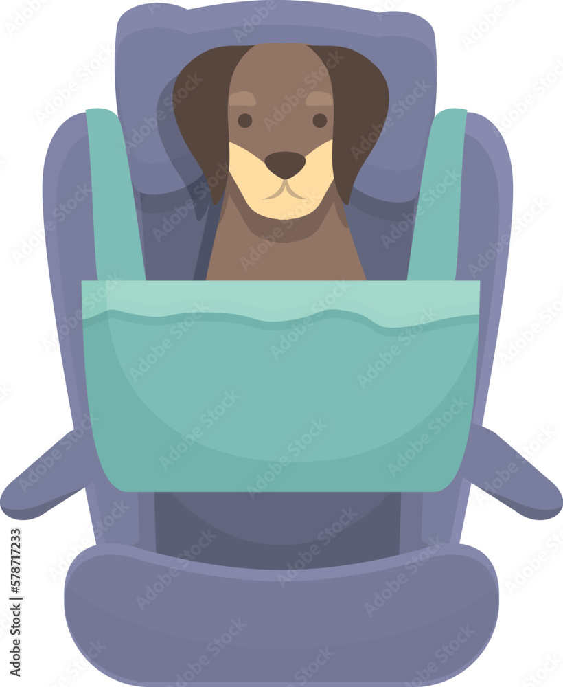 Auto puppy seat icon cartoon vector. Dog travel. Animal drive