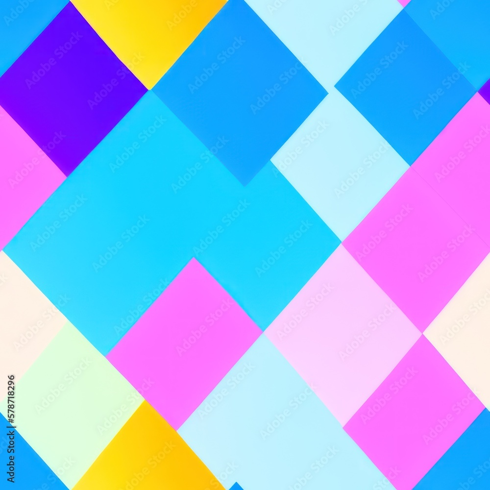 Abstract geometric seamless pattern featuring graphic design cubes, with a seamless background in pale colors, generative ai