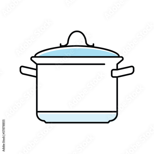 cook pot cooking color icon vector illustration