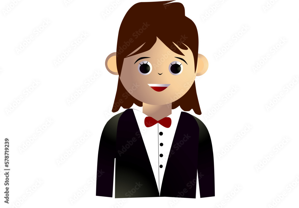 Croupier Women Profession Avatar On white background. vector illustration. Croupier Women Profession Avatar On white background. vector illustration.