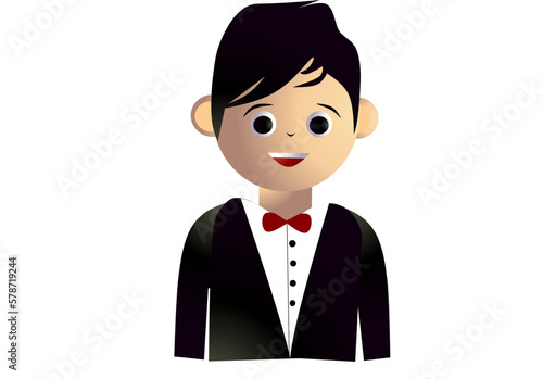 Croupier Man Profession Avatar On white background. vector illustration.